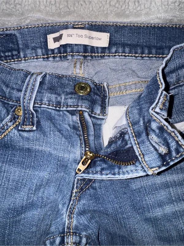 Levi’s 524 Too Superlow Low Rise Jeans Size 0 - Image 5