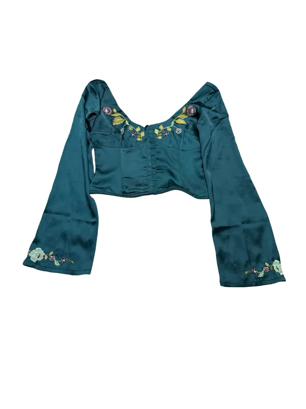 ✨🌲 Free‎ People Autumn Bloom Midi Skirt Set XS Embroidered Forest Green 🌲✨ - Image 7