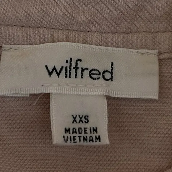 Aritzia Wilfred Pink Button Down Short Sleeve High Neck Shirt Blouse Top Sz XXS - Image 3