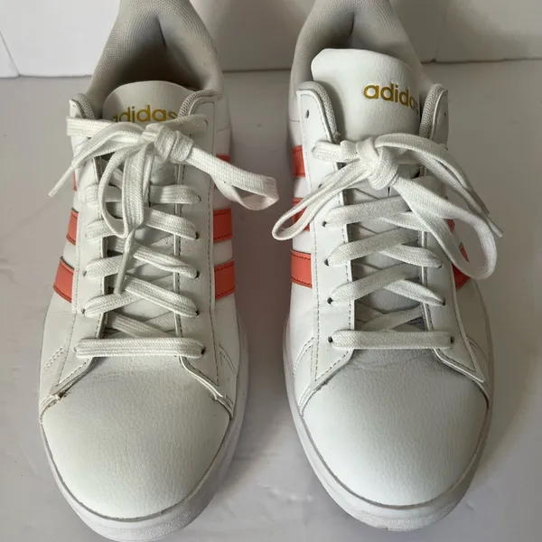 Adidas Grand Court White and Pink Shoes - Image 4