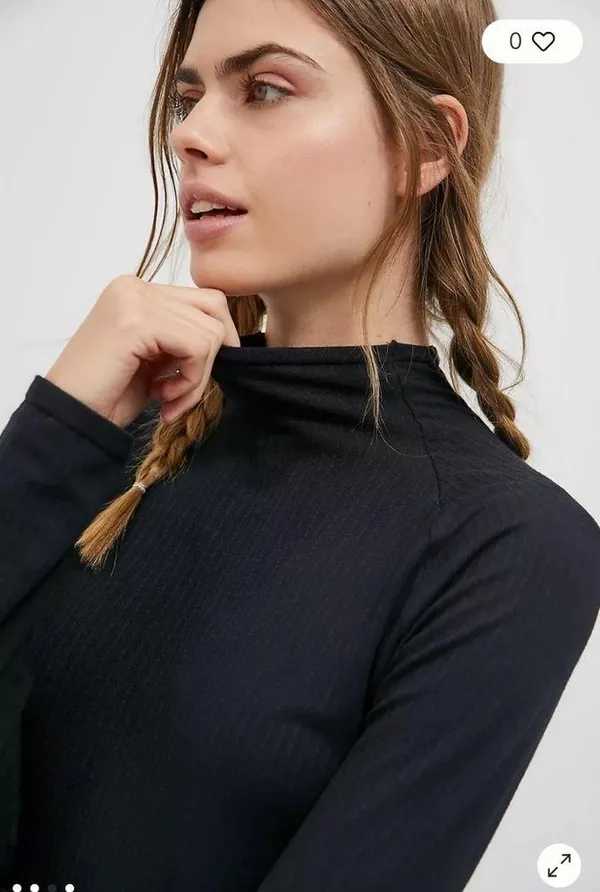 Anthropologie Indra Mock Neck Rose Seamless Turtle Neck NWT Sz L - Image 11