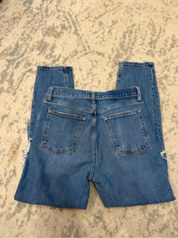 Abercrombie & Fitch The Skinny High Rise Distressed Jeans 27/4 Short - Image 2