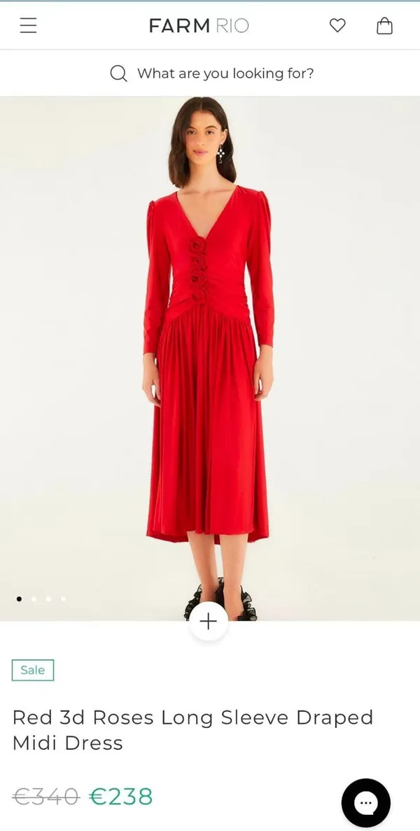 NWOT Farm Rio Pink 3d Roses Long Sleeve Draped Midi Dress Size S - Image 2