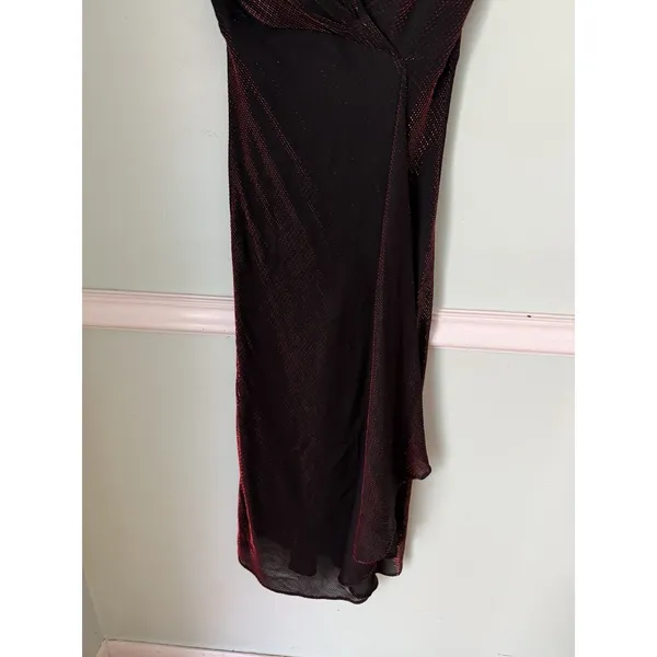Hot Kiss Vtg Y2K‎ Fashion Bug Black Asymmetrical Mesh Slip Dress S Gothic Fairy Grunge - Image 3
