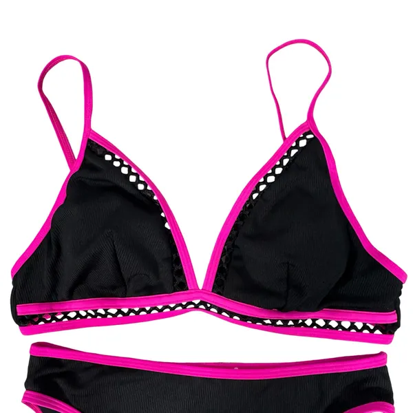 Cupshe Large Bikini Swim Top Bottoms V-Neck Adjustable Straps Tie Back Padded - Image 3