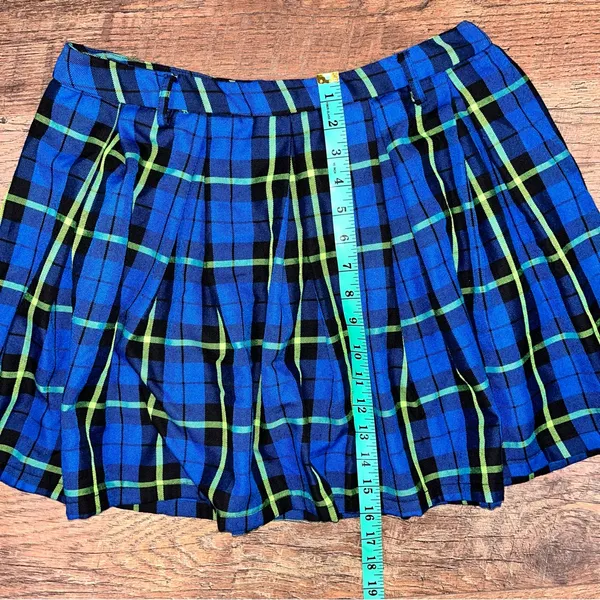 Hot Topic Blue Plaid Goth Schoolgirl Skirt - Image 13