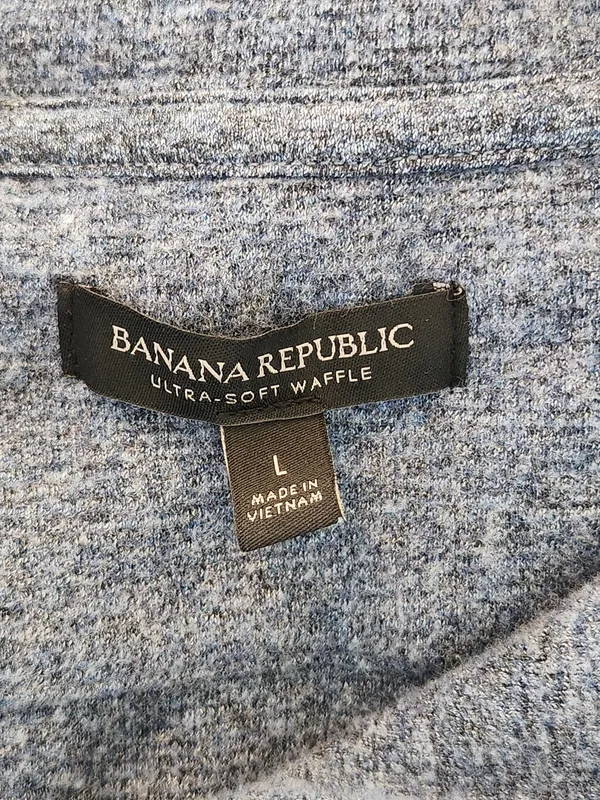 Banana Republic Womens Heather Blue Quarter Zip Pullover Sweater Size Large - Image 7
