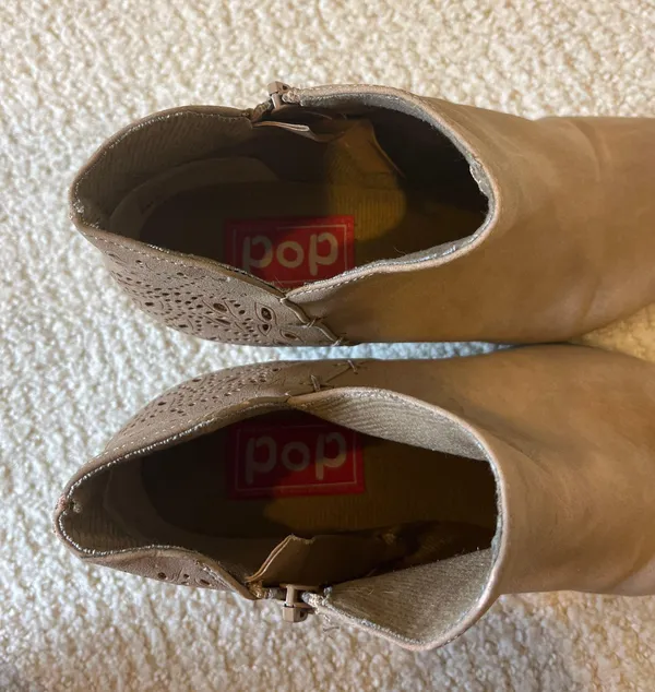 Tan Booties Size 8 - Image 4