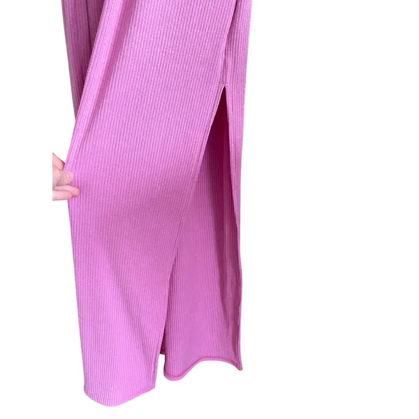 Vici Lilac Ribbed Midi Dress with Side Slit Size Medium - Image 4