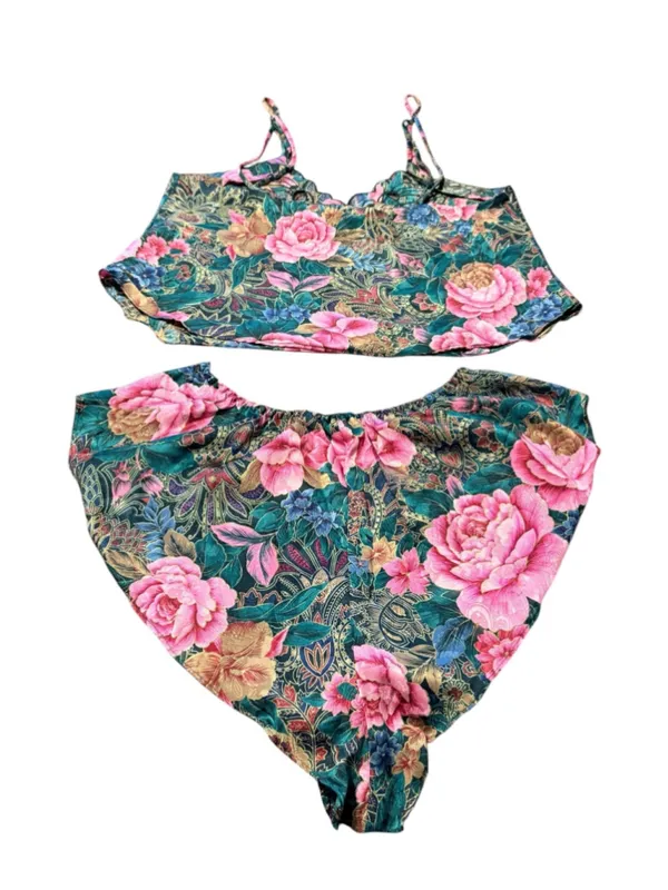 Victoria's Secret Heritage Gold Label Satin Lingerie Set Size M Floral - Image 2