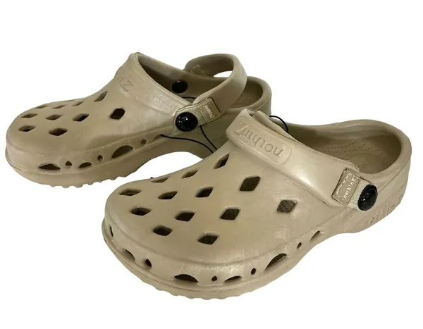 NothinZ Clogs Beige Waterproof Sandals Slip On Shoes Sling Back - Image 2