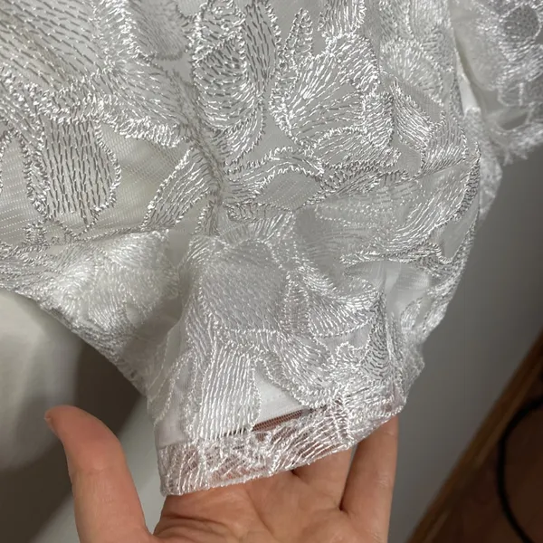 Lulus My Clarity Ivory Mesh Floral Embroidered Romper size S - Image 11