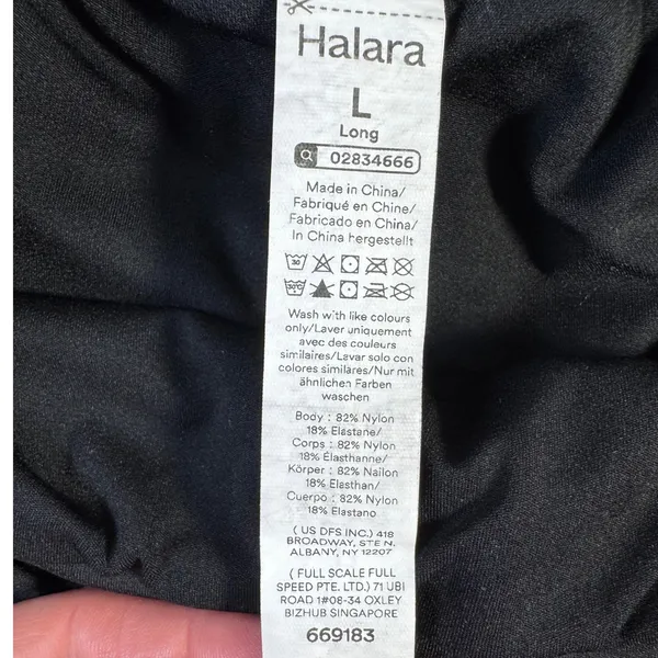 Halara Black Crossover High Waisted 2-in-1 Flowy Shorts with Liner Size L Long - Image 3