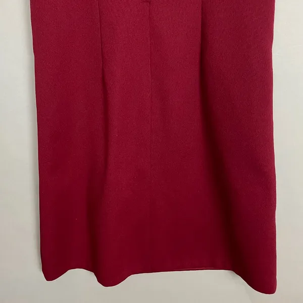 Vintage Handmade Dress‎ Sheath Red Burgundy Short Sleeves Crepe Women Classic - Image 5