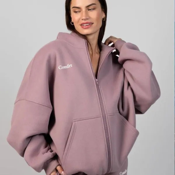 NWT COMFRT CLOUD ORCHID zip up hoodie - Image 5