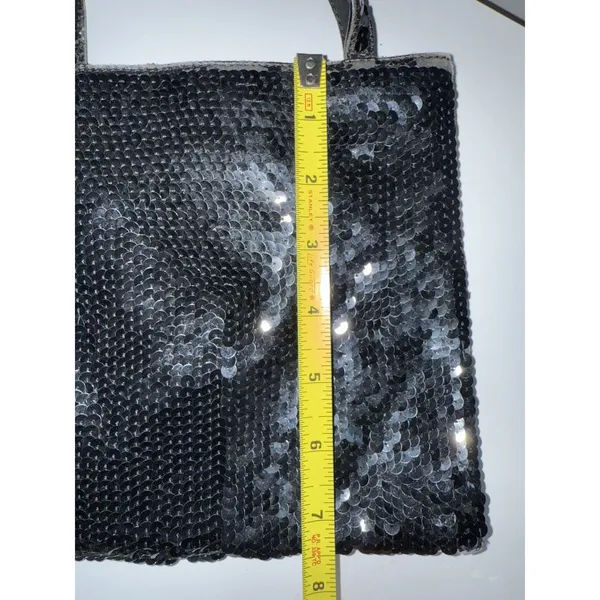 Vintage Miu Miu Hand Bag Black Sequins‎ See Photos G - Image 4