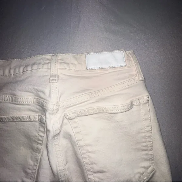 RE/DONE • 90s High Rise Ankle Crop Jeans Vintage White Denim Sz 25 - Image 6