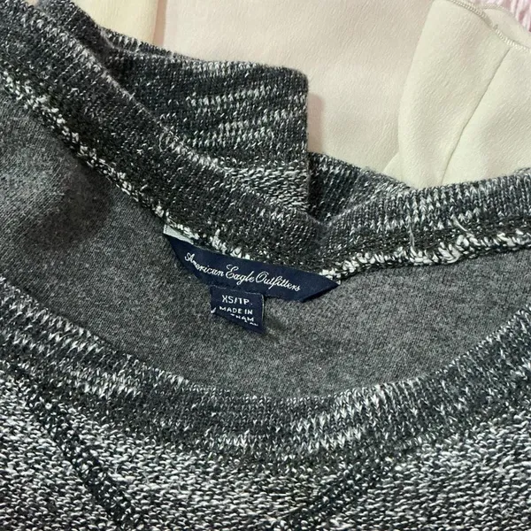 American Eagle Outfitters Womens Gray Knit 3/4 Sleeve Layered Hem‎ Top - Image 2