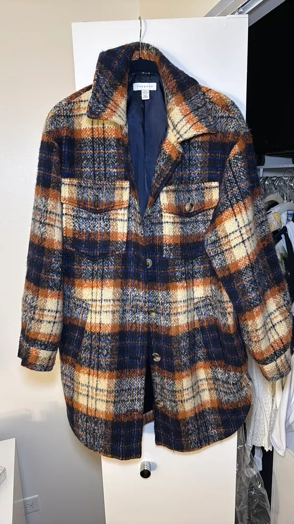 Topshop Plaid Coat  - Image 2