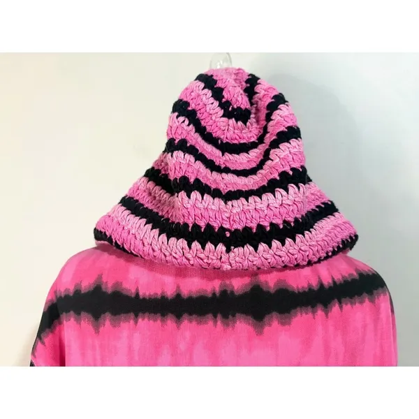 Alice + Olivia Zip Hoodie Womens‎ S Pink Black Tie Dye Crochet Excellent CC102 - Image 10