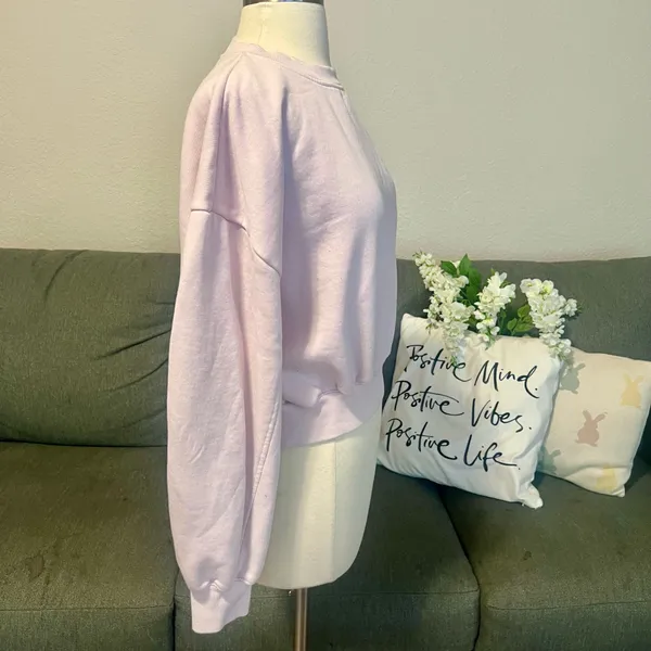 Zara Pale Pink Semi Cropped Sweatshirt - Image 7