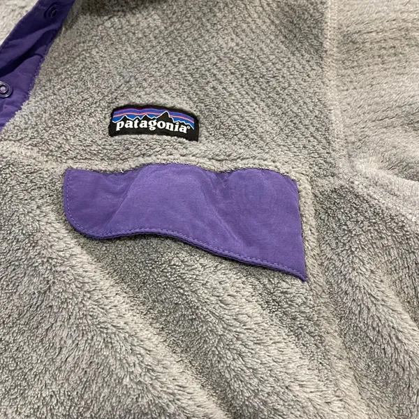 Patagonia Re-Tool Snap-T Pullover Women M Grey Purple‎ Fleece Gorpcore Polartec - Image 5