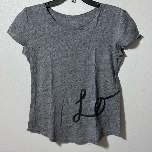 Ann Taylor‎ LOFT Women Gray shirt size small - Image 2