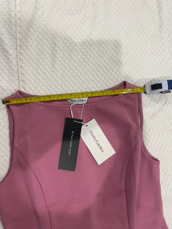 Petite Sophisticate Sleeveless Mini Dress in Rose Pink - Image 3