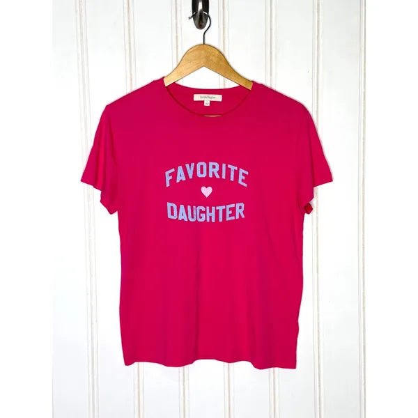 Favorite Daughter Womens Pink Graphic Tee Short Sleeve Crew Neck T-Shirt Medium - Image 2