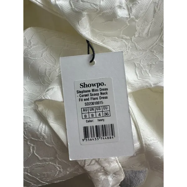 SHOWPO Stephane White Corset Scoop Neck Fit and Flare Dress Size US 4 NWT NEW - Image 7