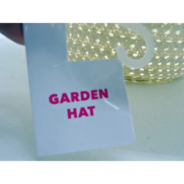 Tan Wide Floppy Brim Beach Garden Paper Straw Hat White Removable Bow Womens OSF - Image 6