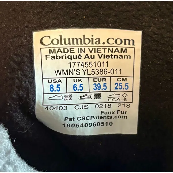 Columbia Powder Summit II Black Gray Down Faux Fur Waterproof Winter Boots 8.5 - Image 7