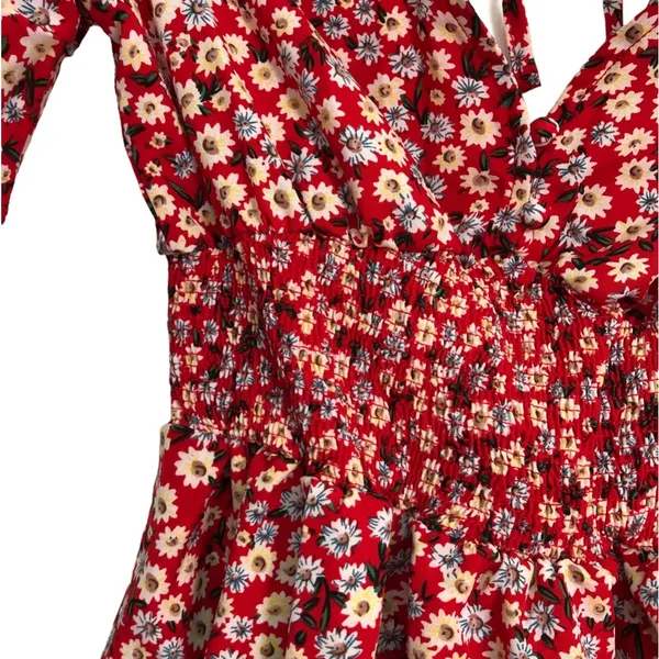 SHEIN Red w/Tiny Flowers Dress🌷🌷 - Image 4
