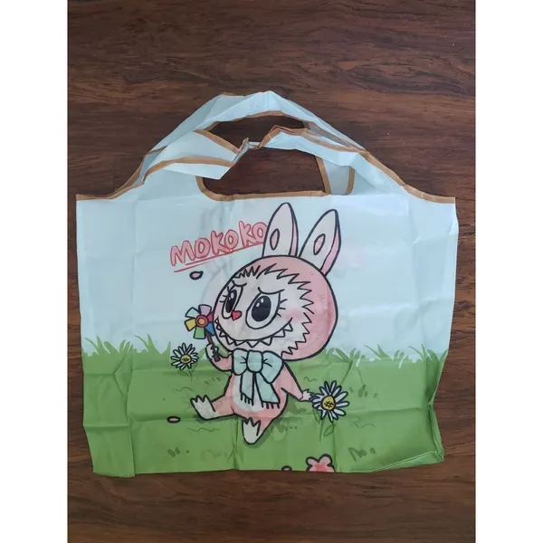 Labubu Chic Kawaii Retro Eco Friendly Trendy Packable Sturdy Reusable Nylon Bag - Image 2