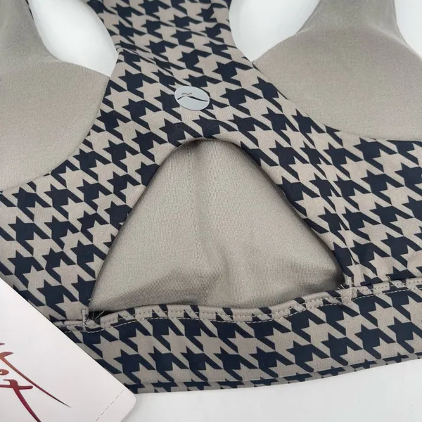 GOTTEX Sports Bra Size Extra Small Houndstooth NWT Black Athletic Gym Fitness - Image 11