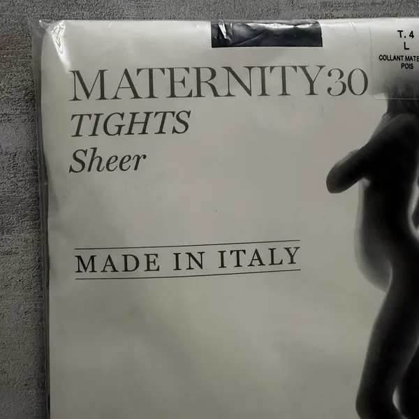 Calzedonia Maternity Tights Sheer 30 T.4‎ Large - Black - NEW Pantyhose - Image 3