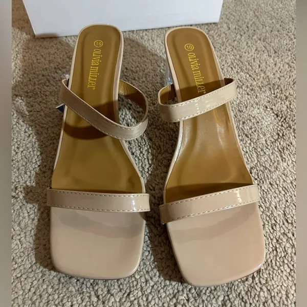 Olivia Miller Nude/clear block heel - Image 2