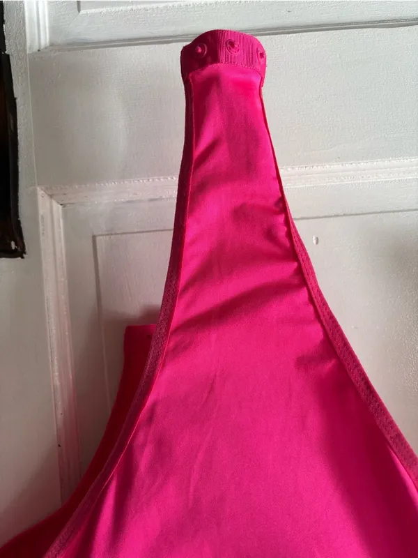 Hot Pink Long Sleeve Rhinestone One-Piece - Image 4