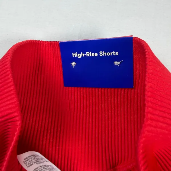 Joy Lab Shorts Women's XXS High Rise Red Elastic Waist NWT - Image 3