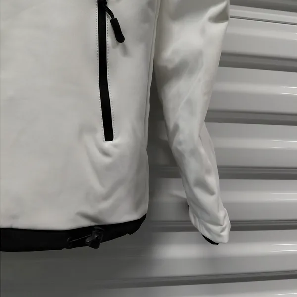 PinFin Womens Hooded Windbreaker Jacket Sz Medium White Outdoor Hiking Rain Coat - Image 6