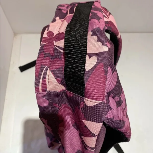 Navy, Pink Flowers Backpack with small pocket and two mesh pockets in side 🔴 - Image 5