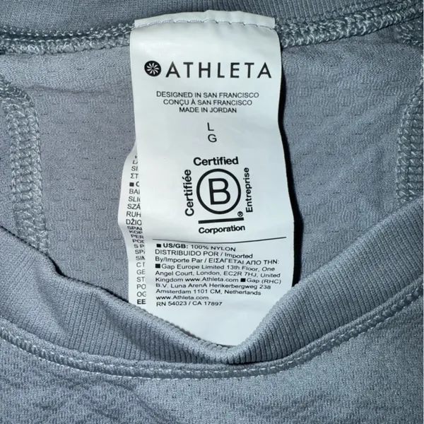 Athleta 54023 long sleeve grey under layer top size large compression‎ workout - Image 3