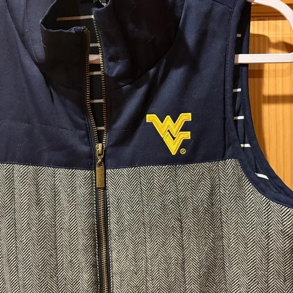 West Virginia Gameday Couture Navy and Gray Vest size S women’s - Image 3