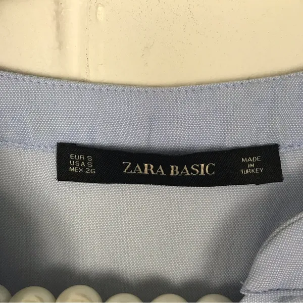 Zara Basic Light Blue Casual Style Shirtdress Size S - Image 9