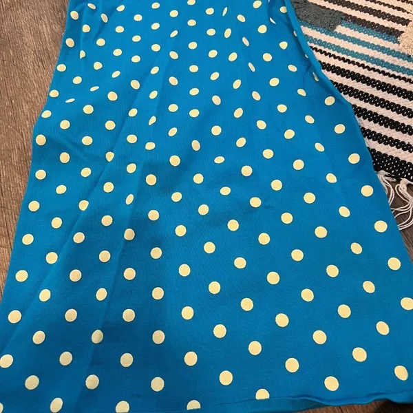 ZARA // turquoise polka‎ dot 1 puff shoulder knit size L - Image 13
