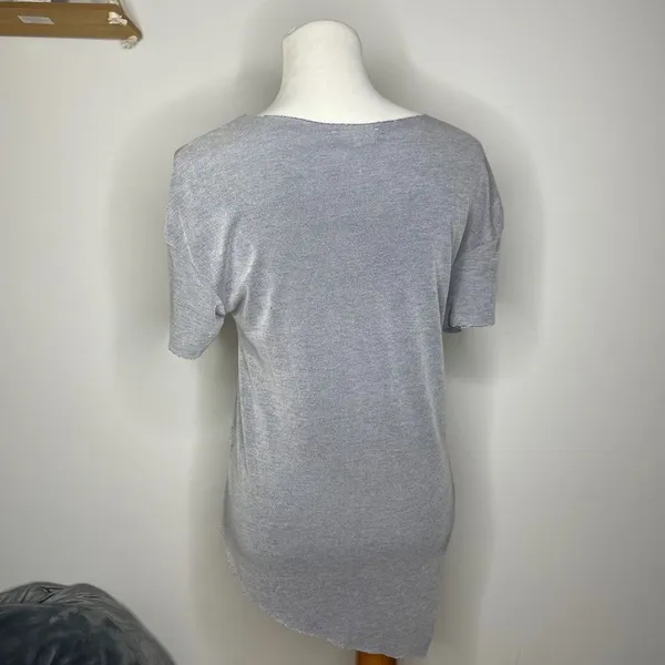 Zara- Grey V-Neck Tee Shirt - Image 2