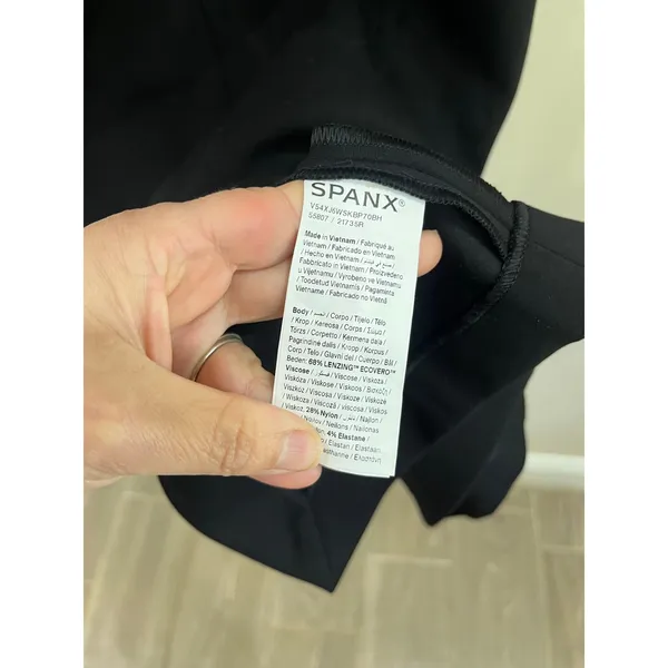 Spanx Black Long Sleeve Low Back Bodycon Cocktail‎ Midi Dress NWT Small - Image 7
