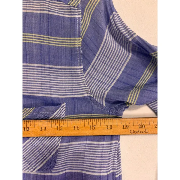 American Eagle‎ Outfitters Womens Vtg Boyfriend Striped Top Sz M Roll-Tab Sleeve - Image 8