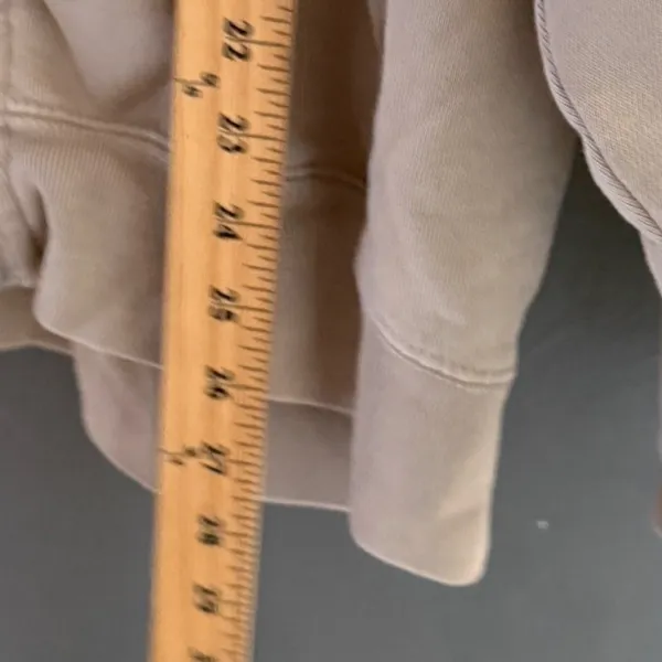 Brandy Melville Y2k Oversized Zip Up Hoodie Tan Beige Fleece Lined One Size - Image 7