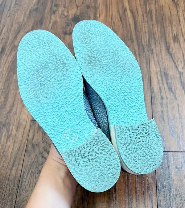Torretti • retro tassel loafers aqua blue orange leather suede slip on - Image 11
